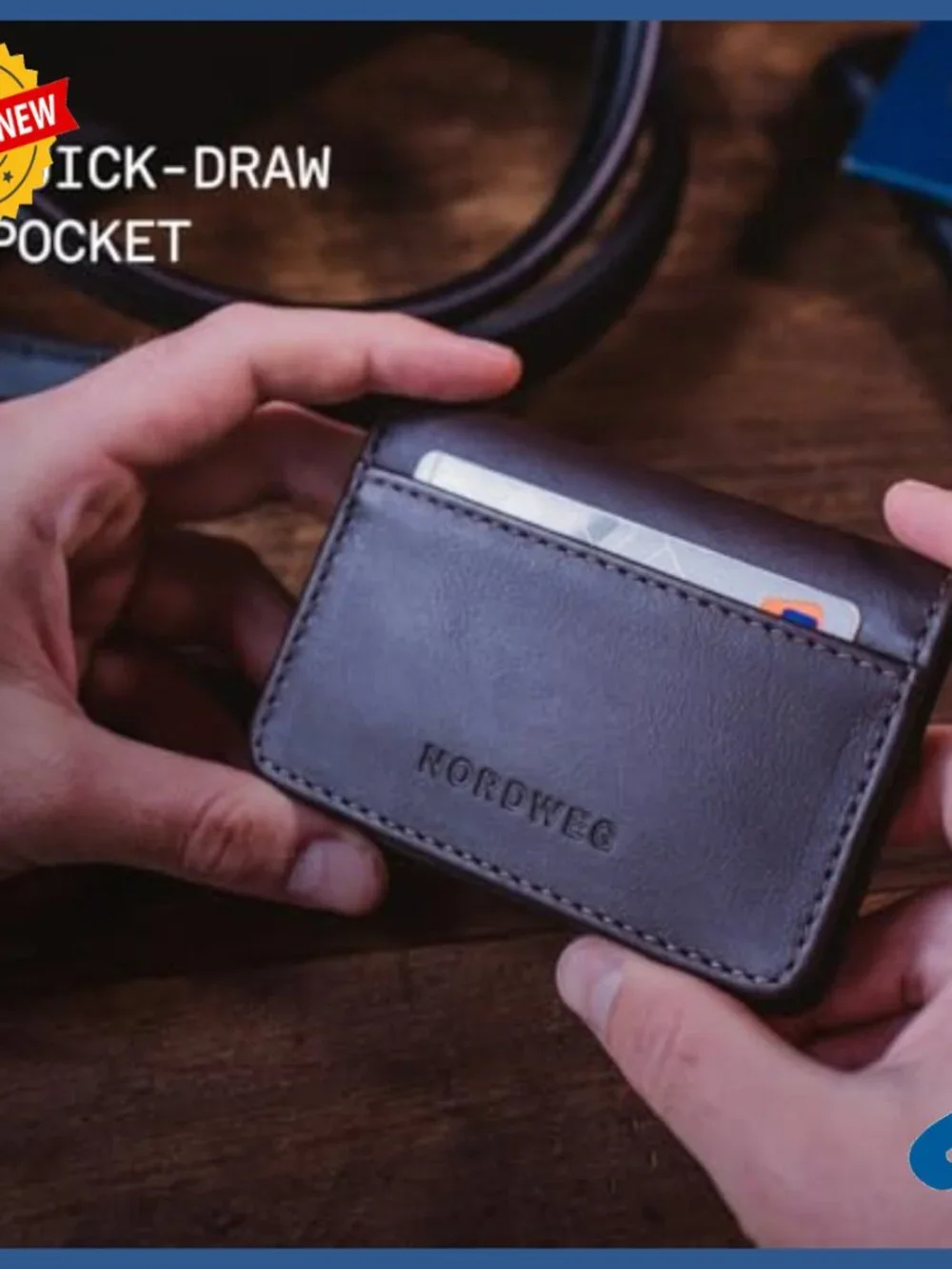 Slim Leather Wallet with Apple AirTag Slot, Bifold Design, Holds Cards & Cash